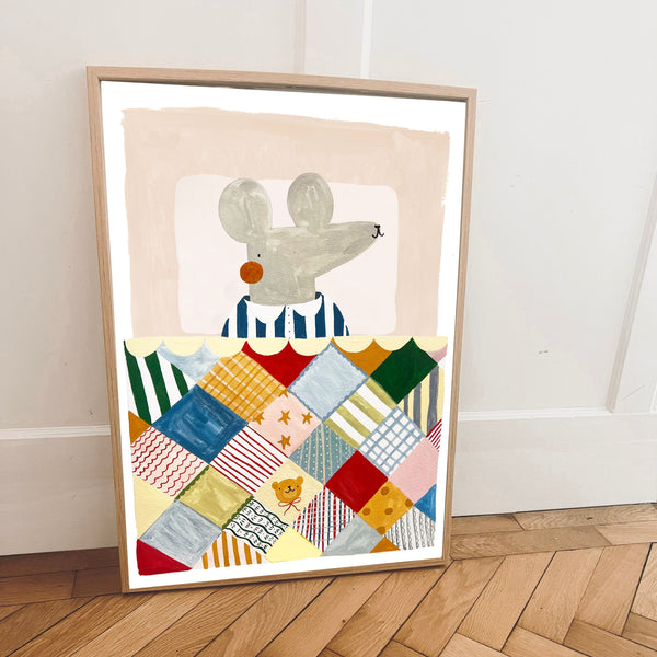 'Goodnight Mouse' Hand Painted Art Print