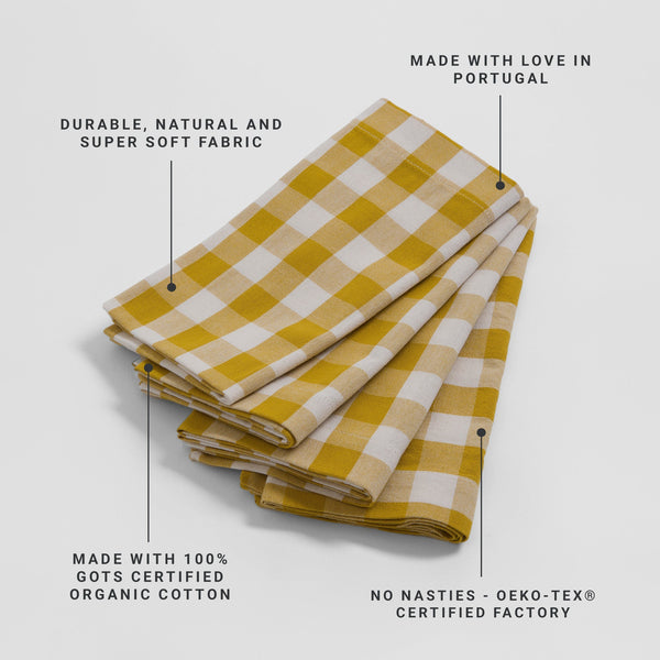 Saffron Heidi Set of 4 100% Organic Cotton Napkins