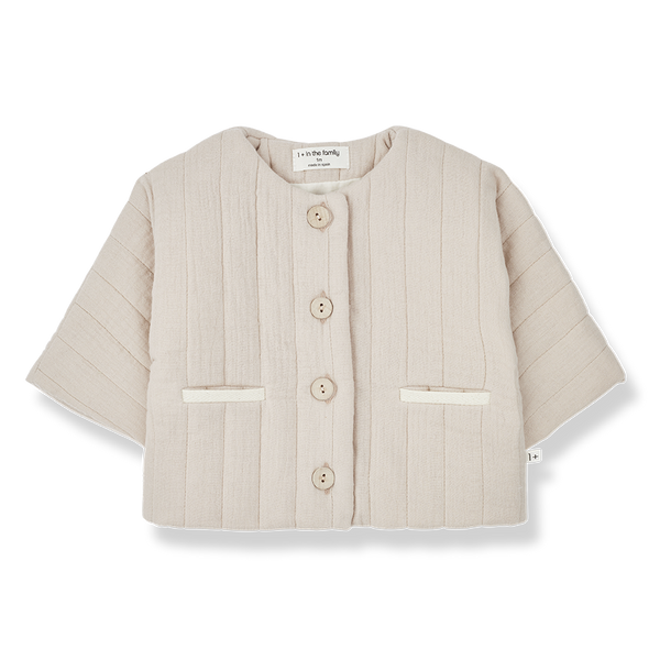 Heidi Cotton Quilted Baby Jacket (Nude)
