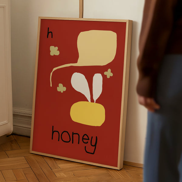 H for Honey- Alphabet Art Print