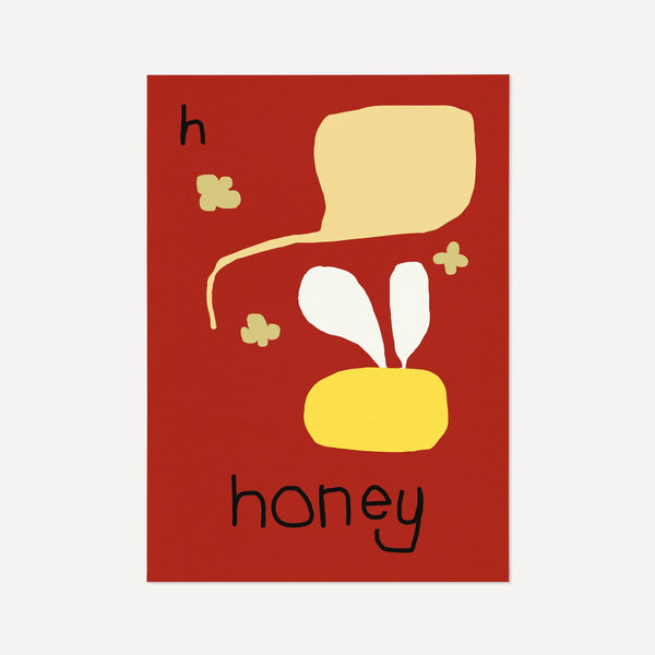 H for Honey- Alphabet Art Print