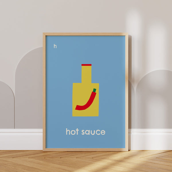 H for Hot Sauce- Alphabet Art Print