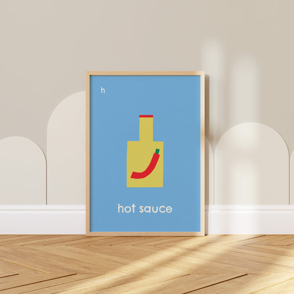 H for Hot Sauce- Alphabet Art Print