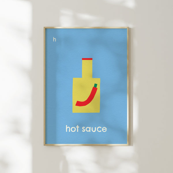 H for Hot Sauce- Alphabet Art Print
