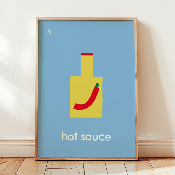 H for Hot Sauce- Alphabet Art Print