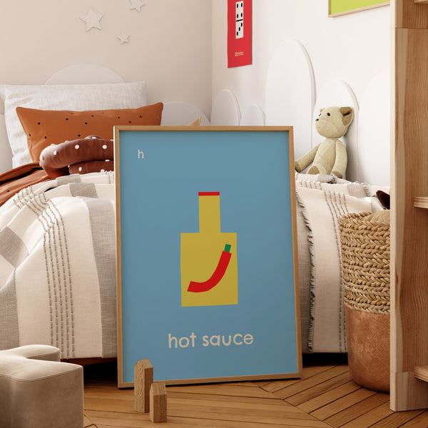 H for Hot Sauce- Alphabet Art Print
