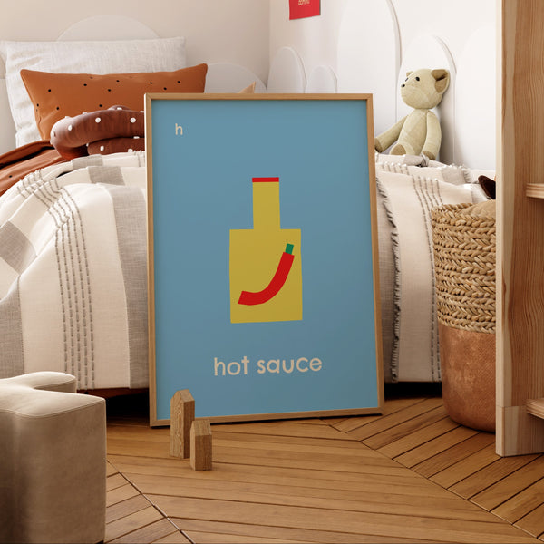 H for Hot Sauce- Alphabet Art Print