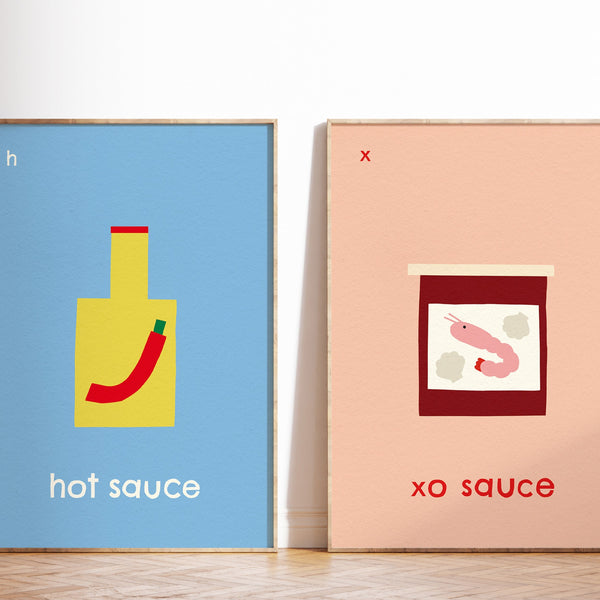 H for Hot Sauce- Alphabet Art Print
