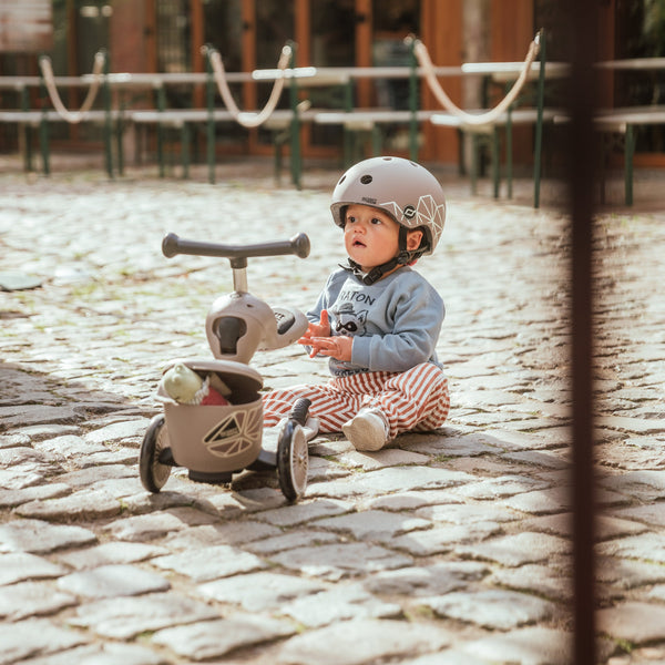 Highway Kick 1 Scooter and Pushbike All-in-One (Brown Lines)