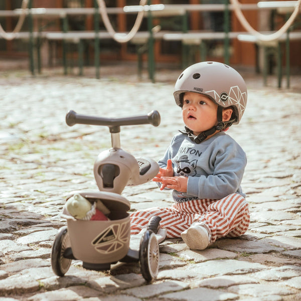 Standard Baby Helmet (Brown Lines)(XXS-S)