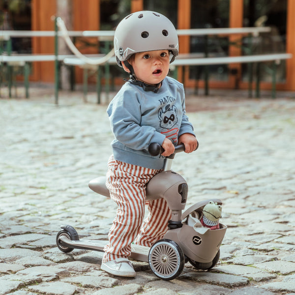 Highway Kick 1 Scooter and Pushbike All-in-One (Brown Lines)