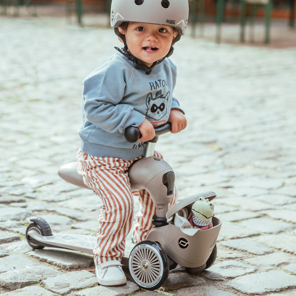 Highway Kick 1 Scooter and Pushbike All-in-One (Brown Lines)