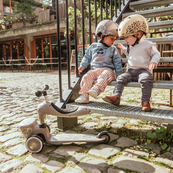 Highway Kick 1 Scooter and Pushbike All-in-One (Brown Lines)