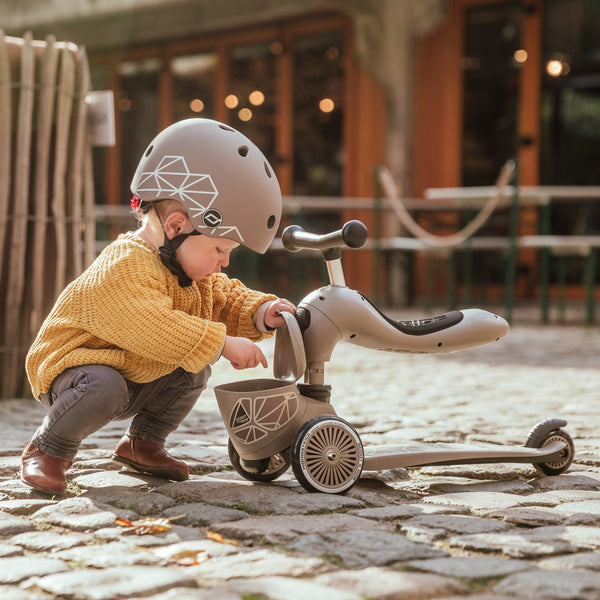 Highway Kick 1 Scooter and Pushbike All-in-One (Brown Lines)