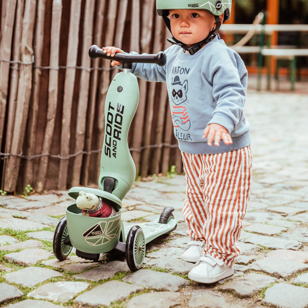 Highway Kick 1 Scooter and Pushbike All-in-One (Green Lines)