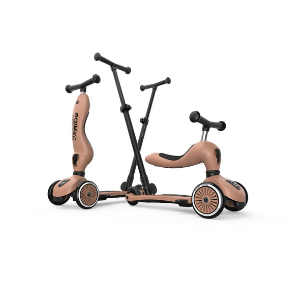 Highway Kick 1 Push & Go Bar Scooter + Pushbike (Mocha)