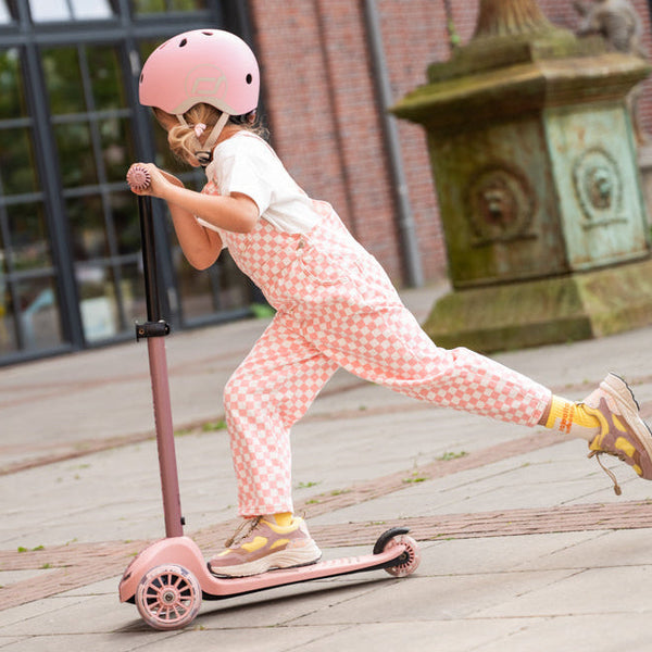 Highway Kick 3S Steerable Foldable Scooter with LED Wheels (Rose)