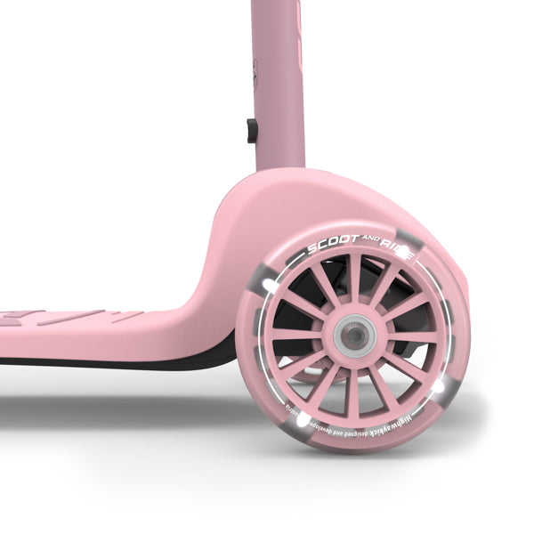 Highway Kick 3S Steerable Foldable Scooter with LED Wheels (Rose)