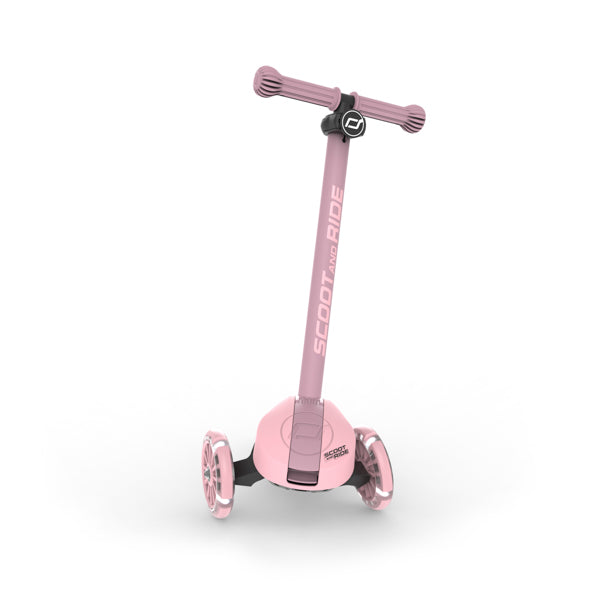 Highway Kick 3S Steerable Foldable Scooter with LED Wheels (Rose)