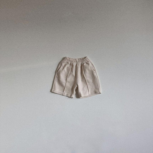 Darl Pintuck Pleated Cotton Track Shorts (Cream)