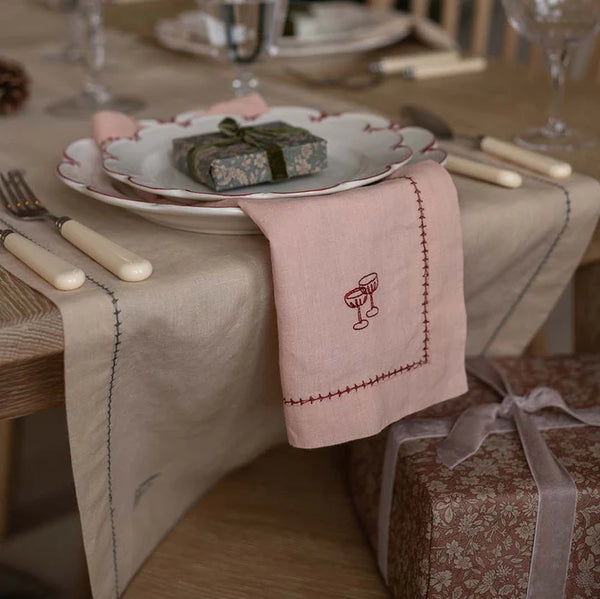 Linen Christmas Table Runner (Natural)