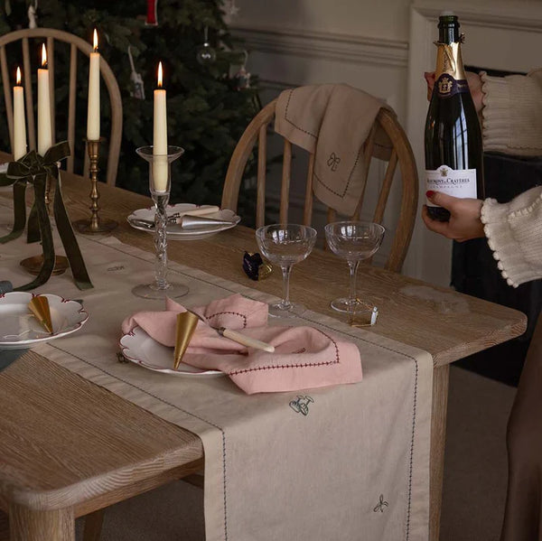 Linen Christmas Table Runner (Natural)