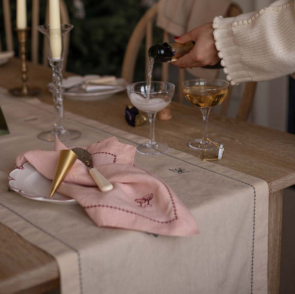 Linen Christmas Table Runner (Natural)