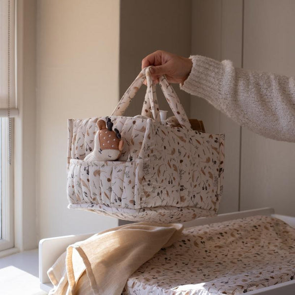 Quilted Nappy Caddy Organiser (Grasslands)