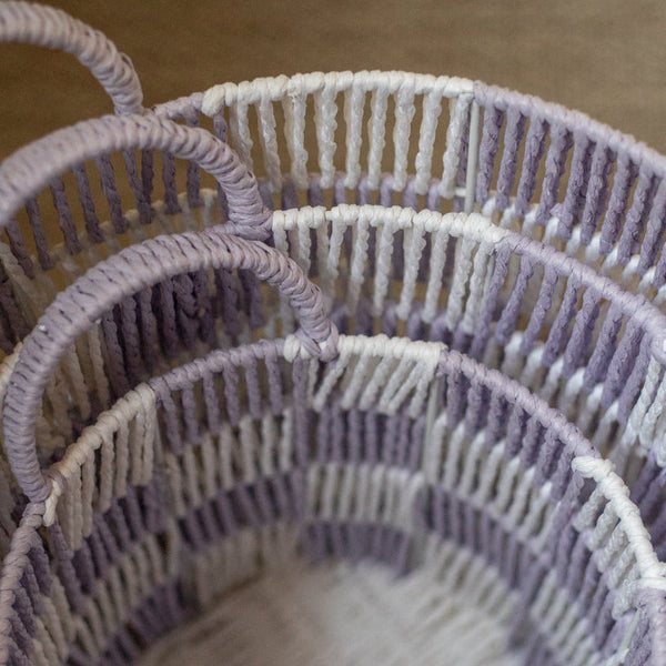 Checkerboard Medium Storage Basket (Lilac)