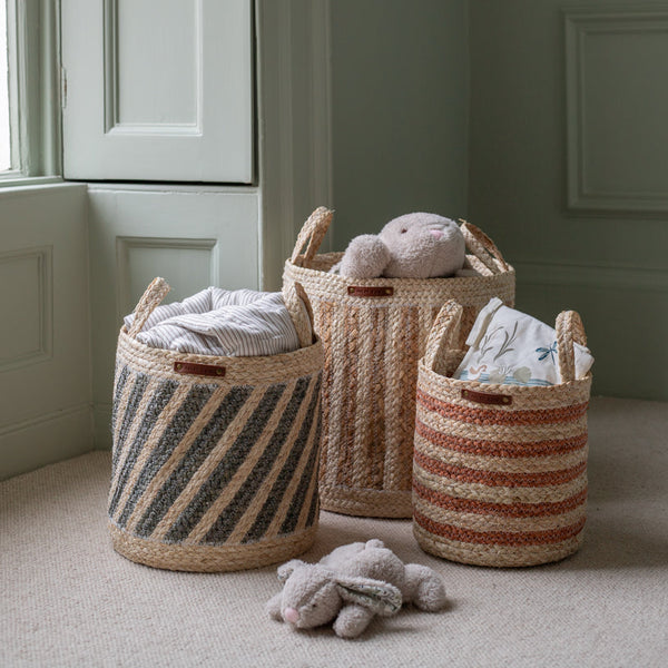 Maize Stripe Storage Basket Set of 3 (Natural)