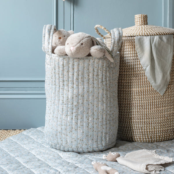 Large Quilted Reversible Storage Basket (Nature Trail / Stripe)