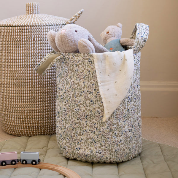 Large Quilted Reversible Storage Basket (Riverbank / Willow)