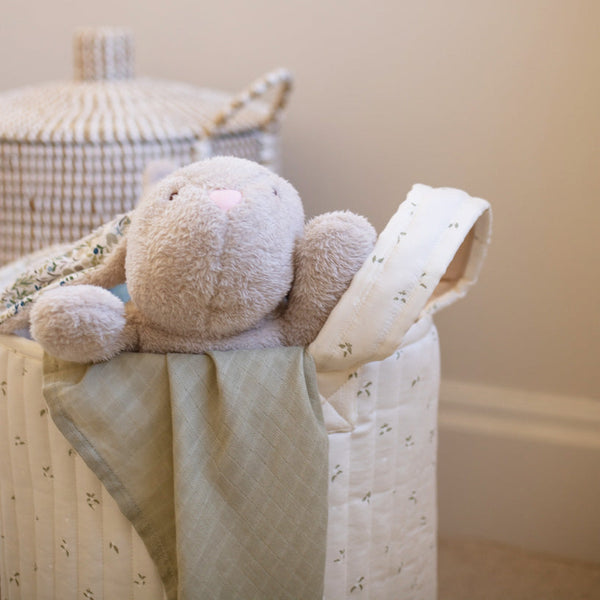 Large Quilted Reversible Storage Basket (Nettle Scatter / Birch)