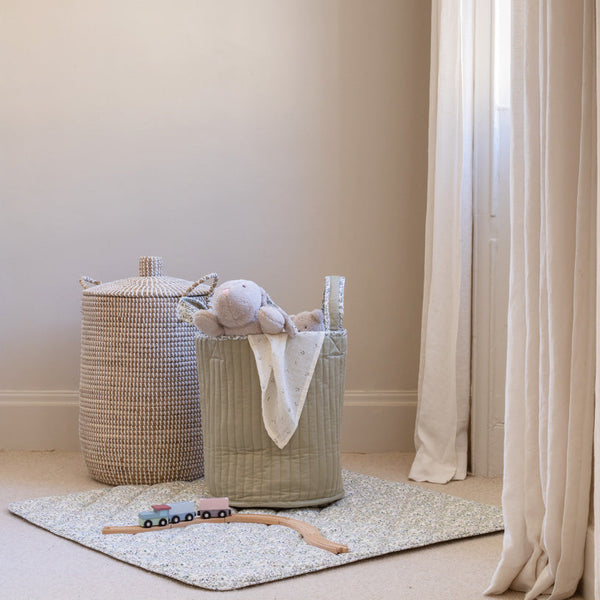 Large Quilted Reversible Storage Basket (Riverbank / Willow)