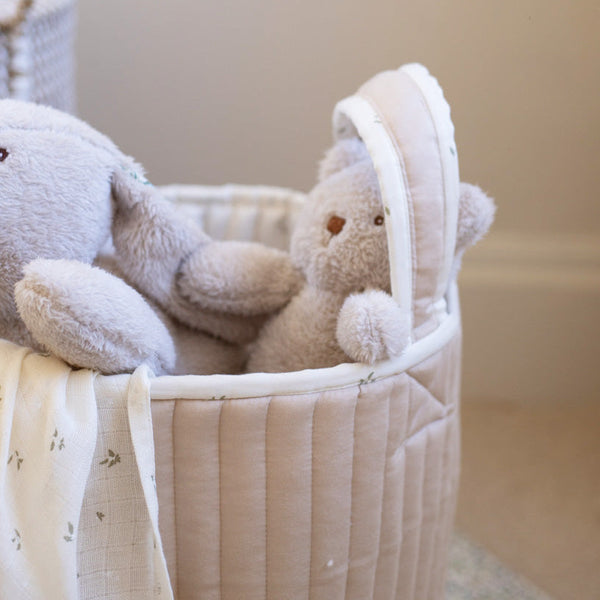 Large Quilted Reversible Storage Basket (Nettle Scatter / Birch)