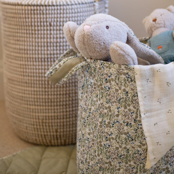 Large Quilted Reversible Storage Basket (Riverbank / Willow)