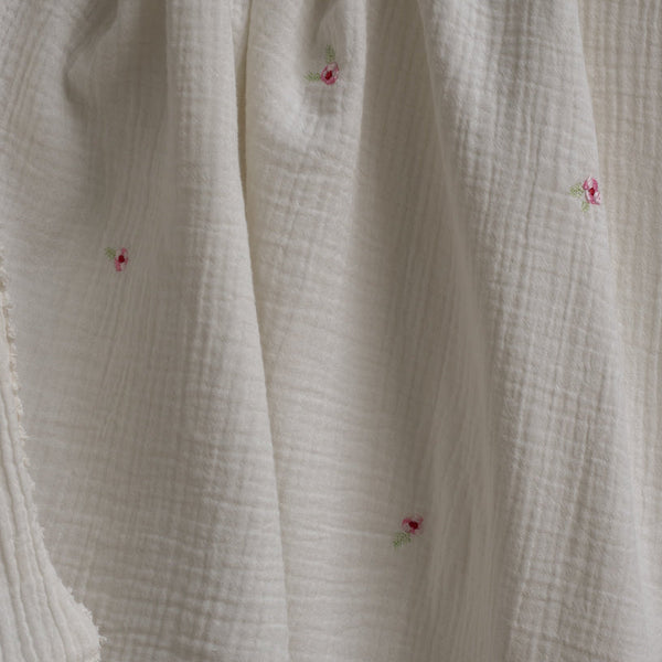 Embroidered Muslin Blanket (Anemone)