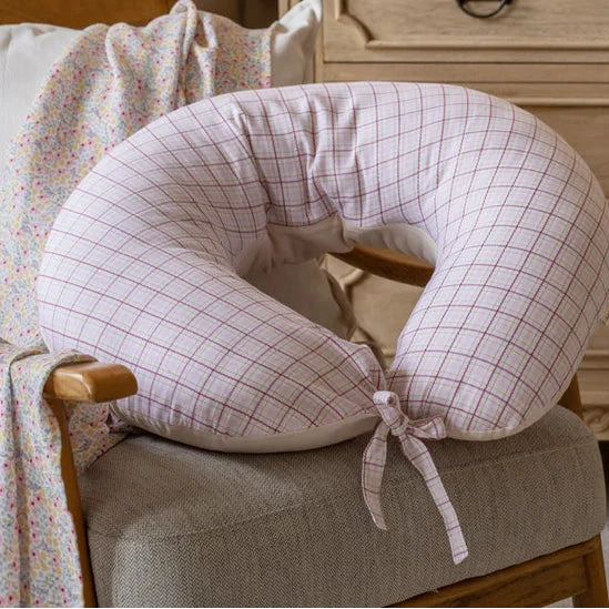 Organic Cotton Nursing Pillow Nursing Pillow (Pink Check)