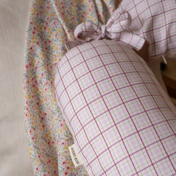 Organic Cotton Nursing Pillow (Pink Check)
