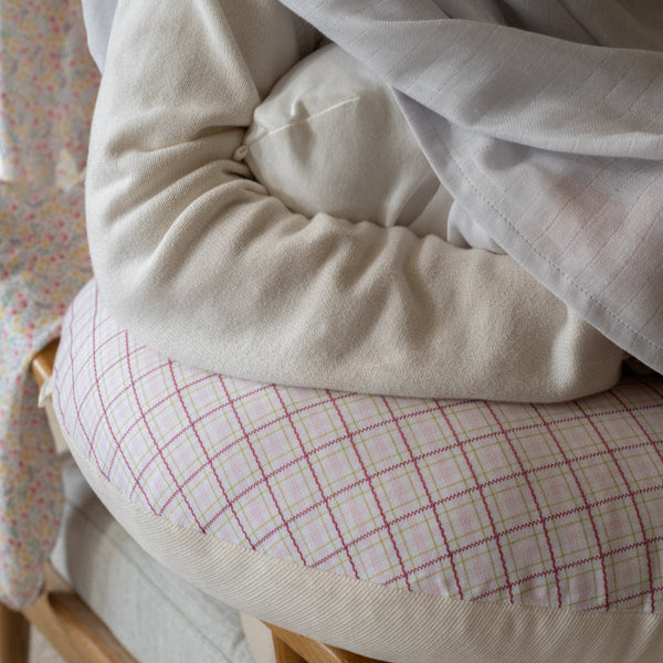 Organic Cotton Nursing Pillow (Pink Check)