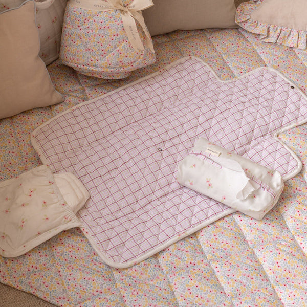 Cotton Travel Baby Changing Mat (Anemone)