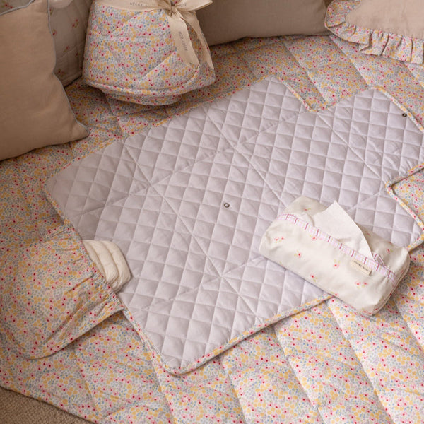 Cotton Travel Baby Changing Mat (Wildflower Garden)