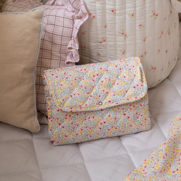 Cotton Travel Baby Changing Mat (Wildflower Garden)