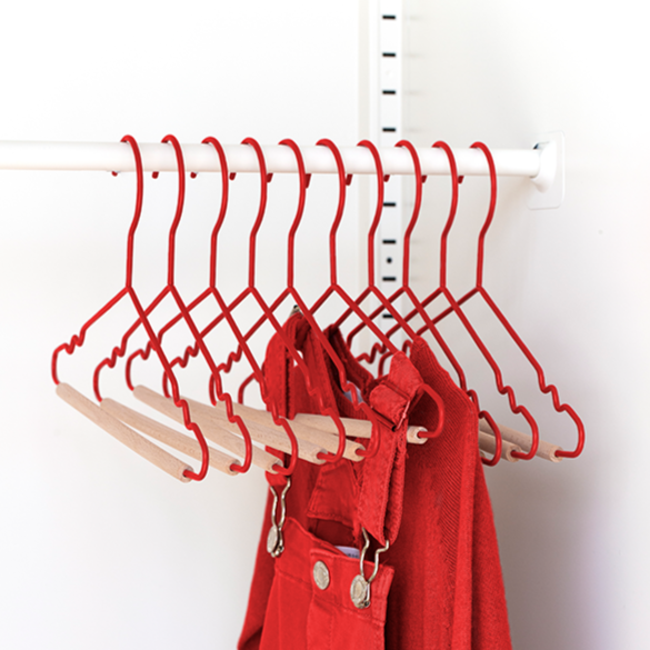 Kids Coated Wire Top Hangers Set of 10 (Poppy)