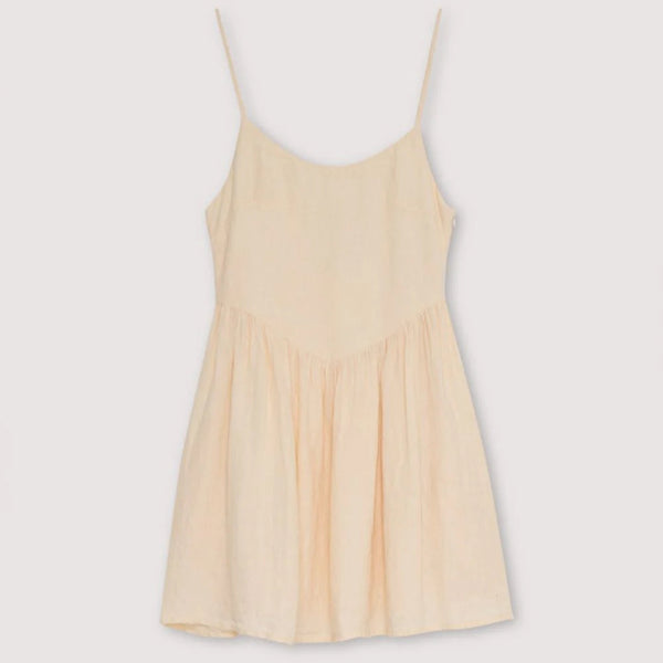 MAMA Hera Linen Short Dress (Macadamia)