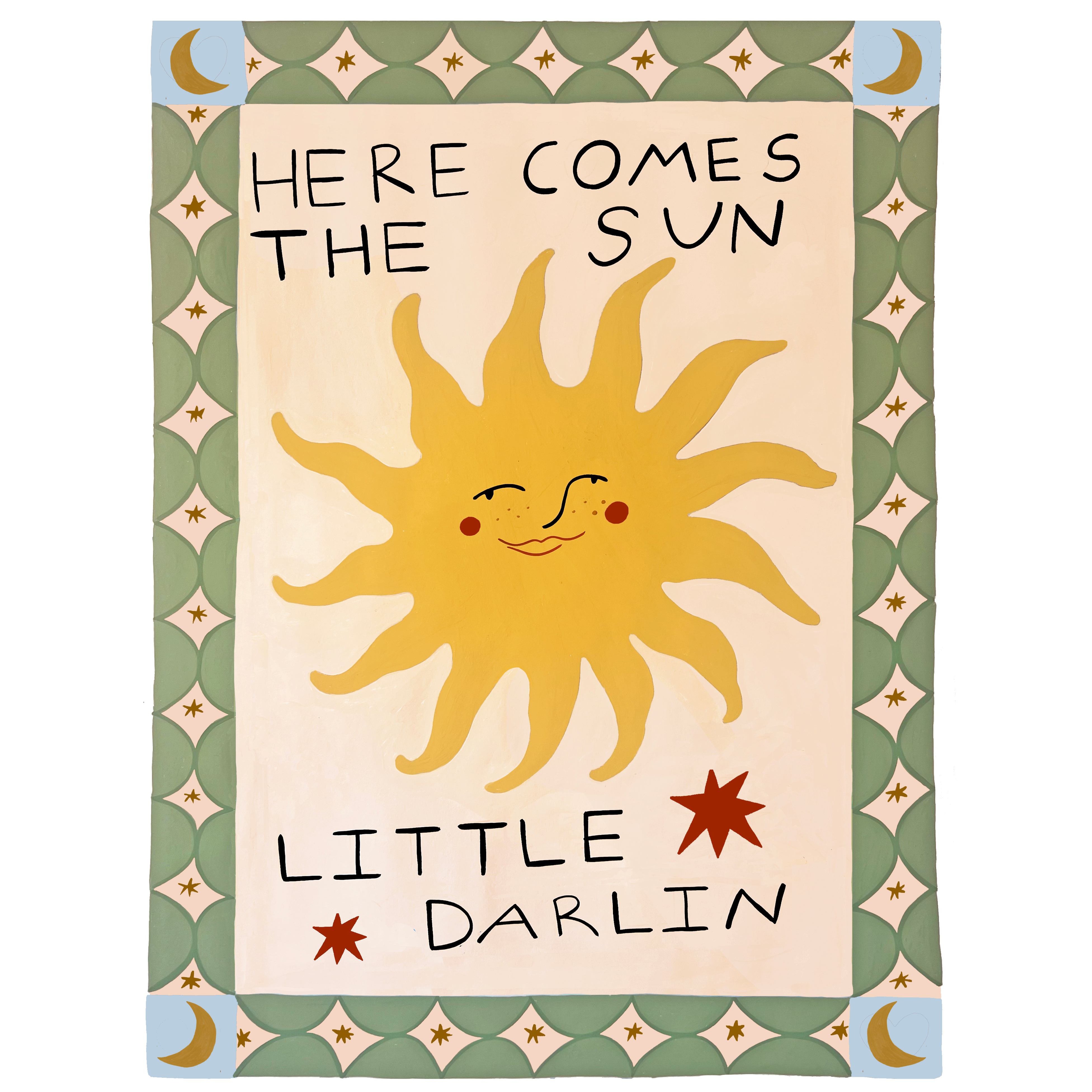 Here Comes The Sun Hand Painted Art Print Yaya Studio here-comes-the-sun-hand-painted-art-print-yaya-studio
