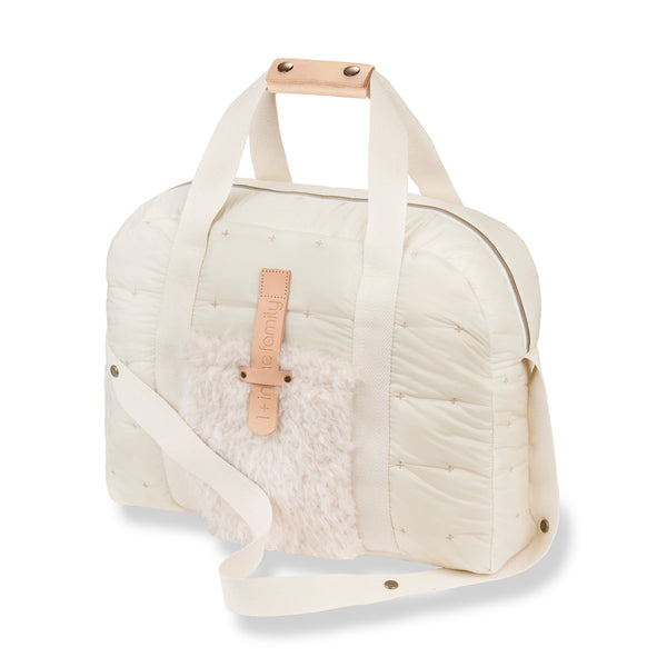 Iconic Quilted Stroller Maternity Change Stroller Bag (Ecru)