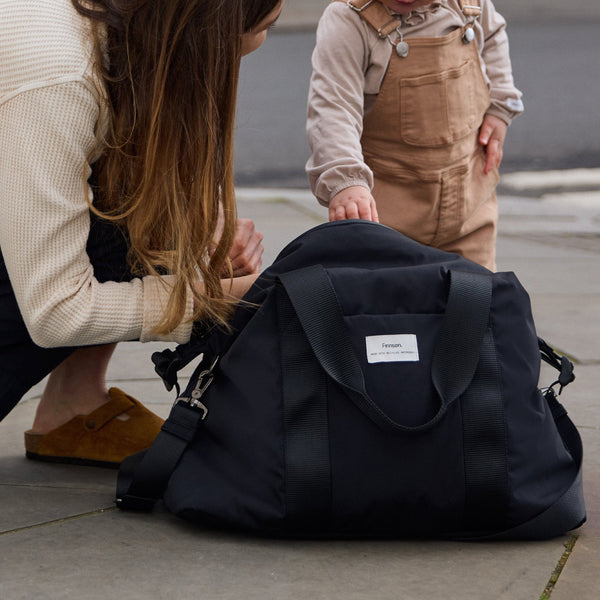 Ida Eco Holdall Baby Hospital Change Bag with Black Change Mat (Black)