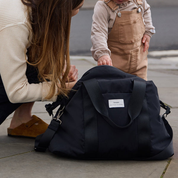 Ida Eco Holdall Baby Hospital Change Bag with Black Change Mat (Black)