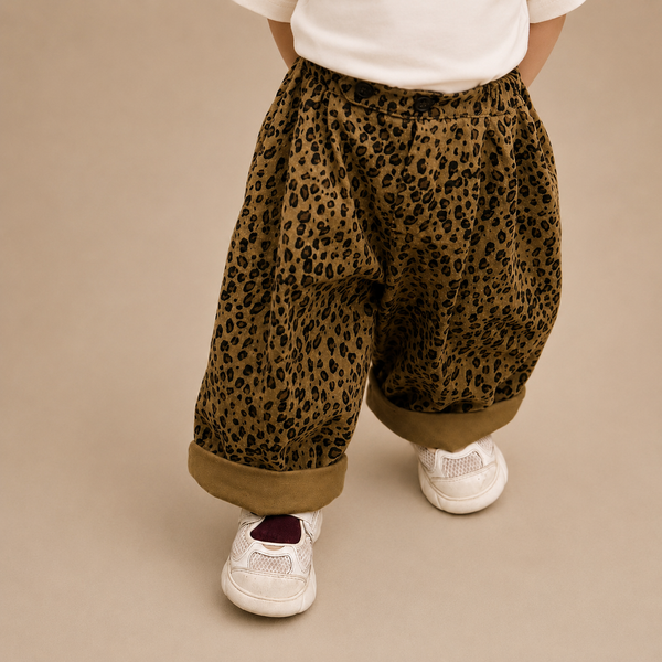 Cheetah Oversize Balloon Trousers (Natural Brown)